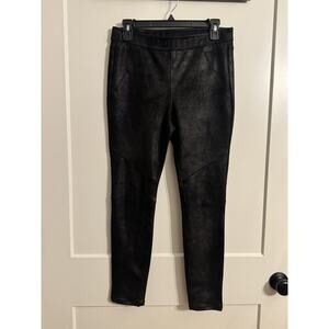 Free People Legging Sz 8 Black Faux Leather Coated Ankle Pull On Stretch Capsule